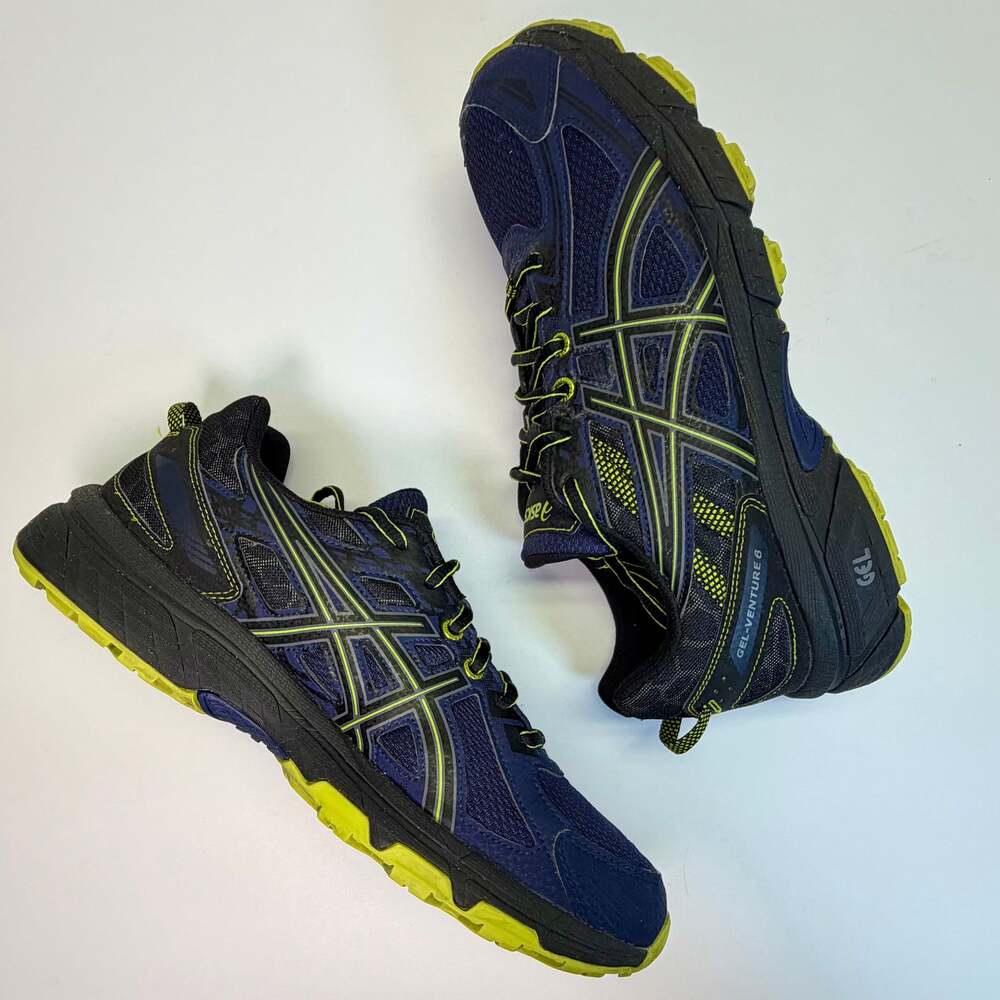 ASICS Gel-Venture Trail Running Shoes Indigo Blue Energy Green Men’s 9 T7G1N